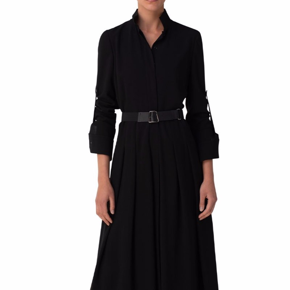 Akris Wool Maxi Dress (Black, Size 10)
